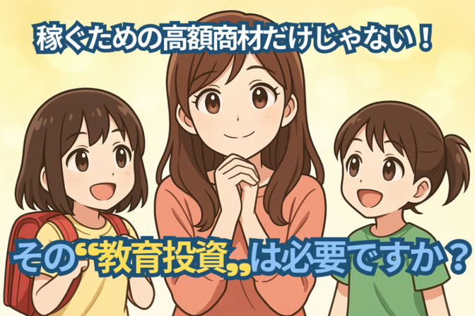 稼ぐための高額商材だけじゃない！その“教育投資”は必要ですか？