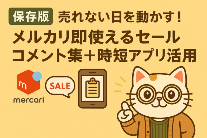 【保存版】売れない日を動かす！メルカリ即使えるセールコメント集＋時短アプリ活用術
