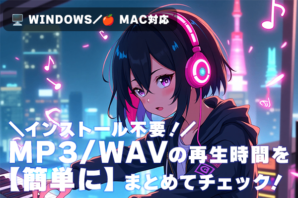 【Windows/Mac対応】音楽ファイルの総再生時間を"簡単に"取得する方法【MP3/WAV】