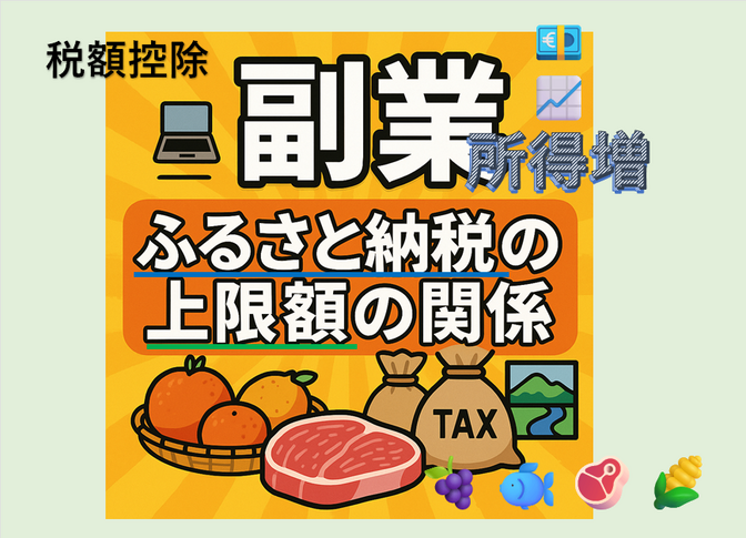 『ふるさと納税』🍇🐟🥩【上限額】 と 副業【所得増】💰の関係性（決まり方）について