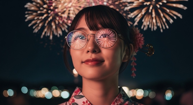 🎇 番外編　メガネに“自然な花火の反射”を描くプロンプト調整術