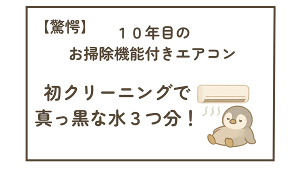 【驚愕】１０年目のお掃除機能付きエアコン、初クリーニングで真っ黒な水３つ分！