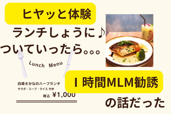 ヒャッと体験　ランチしよ♪」にホイホイついて行ったら…まさかのMLM勧誘だった話
