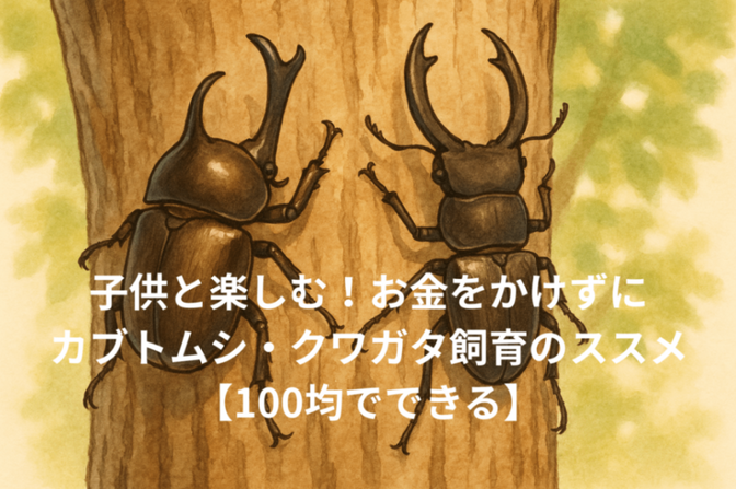 子供と楽しむ！お金をかけずにカブトムシ・クワガタ飼育のススメ【100均でできる】