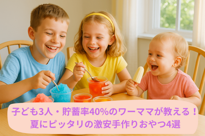 【子ども3人】貯蓄率40%のワーママが教える！ 夏にピッタリの激安手作りおやつ4選