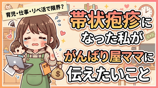 育児・仕事・リベ活で限界？帯状疱疹3回目の私ががんばり屋ママに伝えたいこと