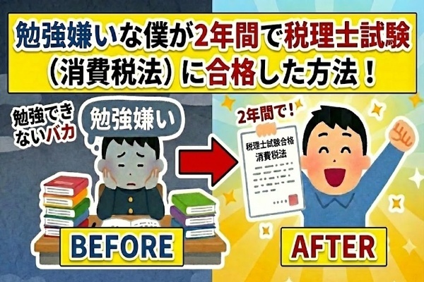 勉強大嫌いでもできた！2年で税理士試験（消費税法）に合格した勉強ノウハウを全公開！