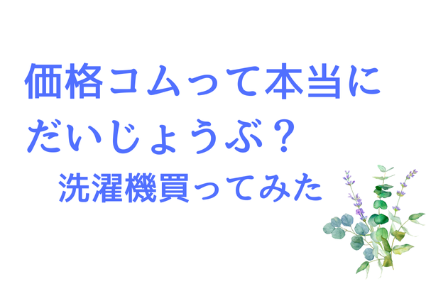 不安だったけど価格コムで洗濯機を実際に購入してみました。