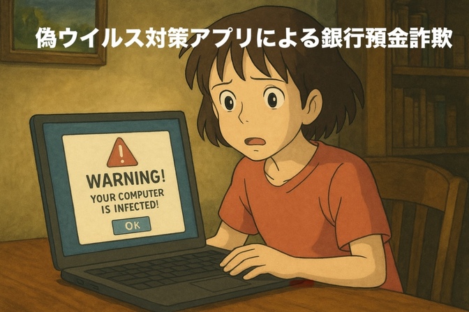 「パソコンのエラー警告に要注意！偽ウイルス対策アプリで銀行預金が狙われる手口と防止策」