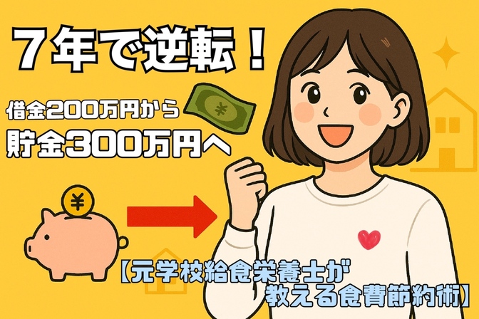 ７年で逆転！借金２００万円から貯金３００万円へ【元学校給食栄養士が教える食費節約術】