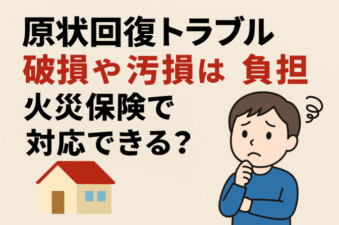 【原状回復トラブル】 破損や汚損は借主負担？火災保険で対応できる？