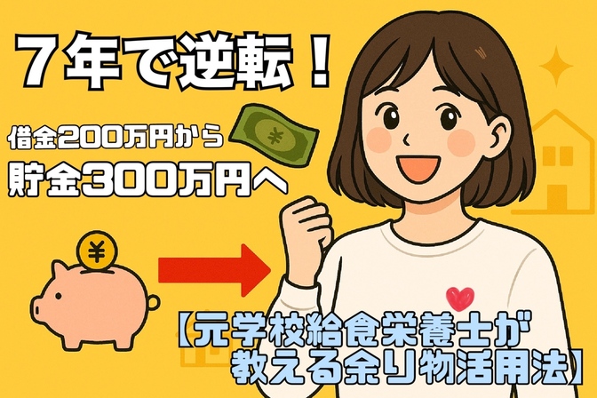 ７年で逆転！借金２００万円から貯金３００万円へ【元学校給食栄養士が教える余りもの食材の活用法】