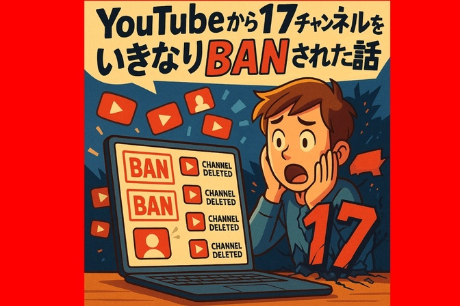 YouTubeから17チャンネルをいきなりBANされた話