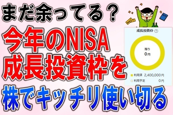 今年のNISA枠,空白はもったいない。欲しい株で埋める方法