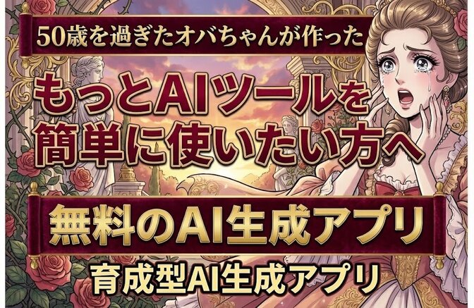 50歳を過ぎたオバちゃんが作った👀もっとAIツールを簡単に使いたい方へ　無料のAI生成アプリ