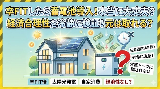 卒FITしたら蓄電池導入！それ本当に大丈夫？