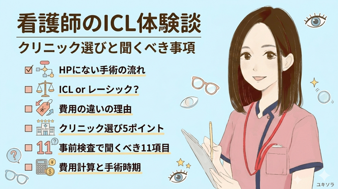 看護師のICL体験談　クリニック選びと聞くべき事項