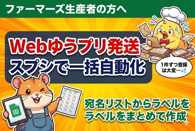 【ファーマーズ生産者向け】発送手続きを自動化！スプレッドシートで効率化する方法【ゆうパック編】