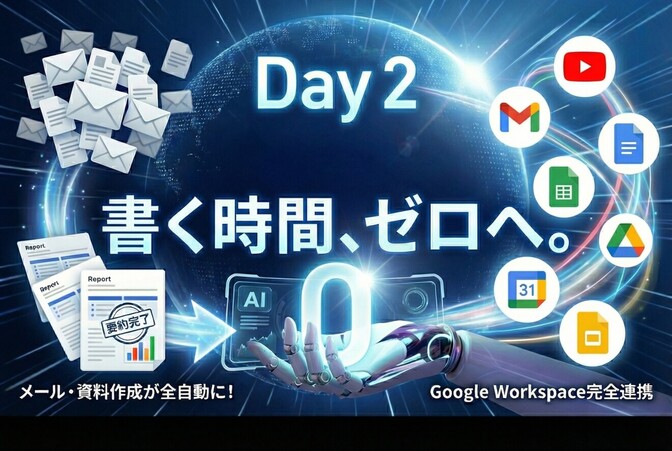 【Day 2】「書く」時間は、もうゼロになる。Gemini 3.0で変わる“超・時短”仕事術
