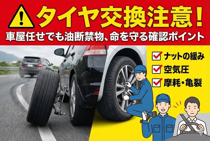 ⚠️タイヤ交換ミスで命の危険⁉️