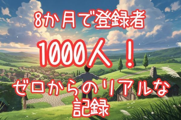 8ヶ月で登録者1000人！ゼロからのリアルな記録