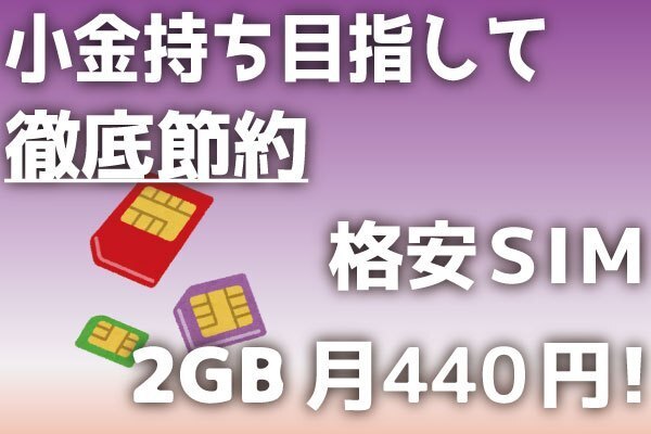 【徹底節約】スマホ月額基本料最安値を目指す【440円2GB】【660円6GB】