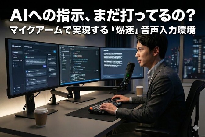 「打つのが手間」を解消する。マイクアームで実現する、AI時代の新しい入力習慣！