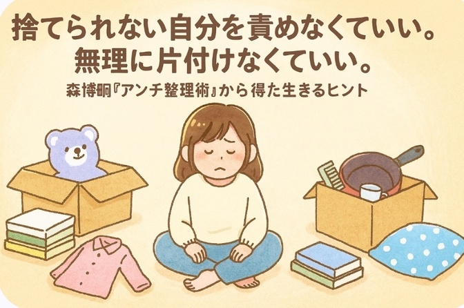 捨てられない自分を責めなくていい無理に片付けなくていい︎。森博嗣『アンチ整理術』から得た生きるヒント
