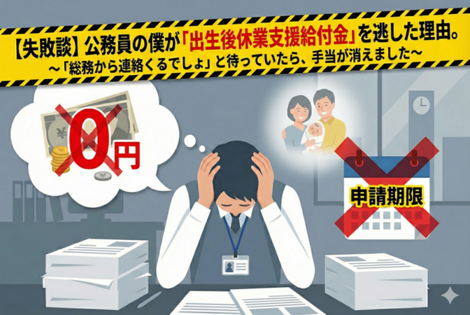 【失敗談】公務員の私が出生後休業支援給付金を逃した理由。