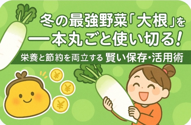 冬の最強野菜「大根」を一本丸ごと使い切る！栄養と節約を両立する賢い保存・活用術