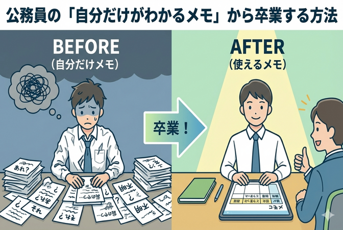 「自分だけがわかるメモ」から卒業するための公務員のメモ術
