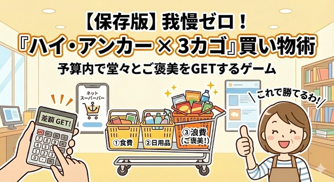 [保存版]我慢ゼロ!「ハイ・アンカー✖︎3カゴ」買い物術　予算内で堂々とご褒美をGETするゲーム