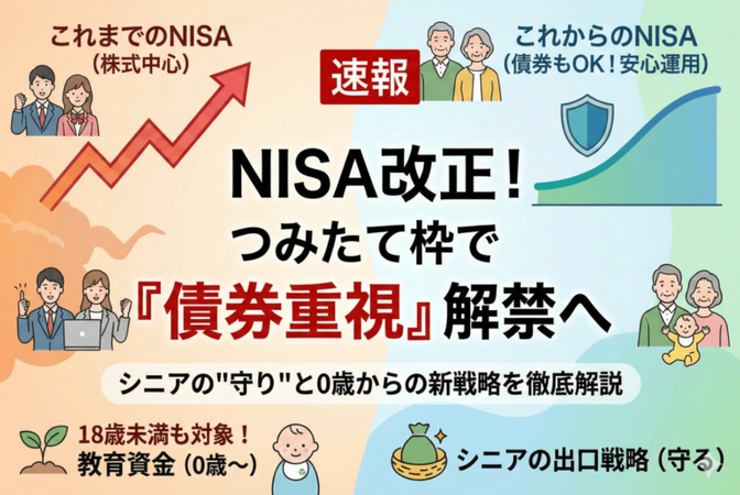 つみたてNISAで「債券重視」がついに解禁へ！シニア世代の"守りの運用"と、0歳から始める新戦略