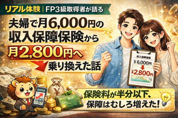 リアル体験｜FP3級取得者が語る 夫婦で月6,000円の収入保障保険から月2,800円へ乗り換えた話