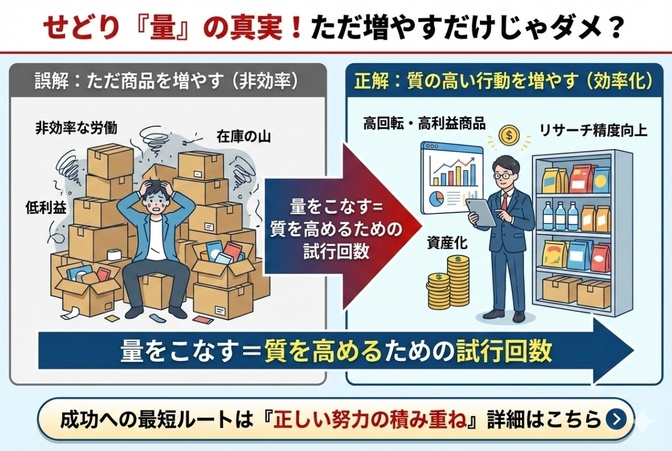 せどりにおける量って？　せどりでうまく行く商材を見つけるまでのアクション方針