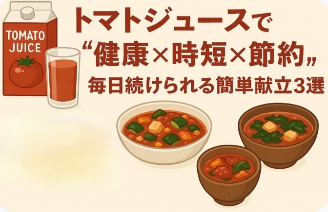 トマトジュースで“健康×時短×節約” 毎日続けられる簡単献立3選
