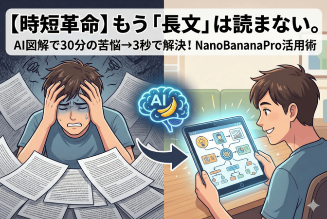 【脱・長文】30分の読解が3秒に！難解な文章を「絵」にするNanoBananaPro活用術