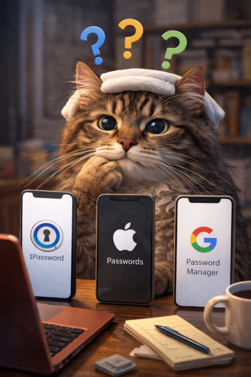【パスワード管理】初心者は無料アプリ？1Password？どっちを選ぶべきか！
