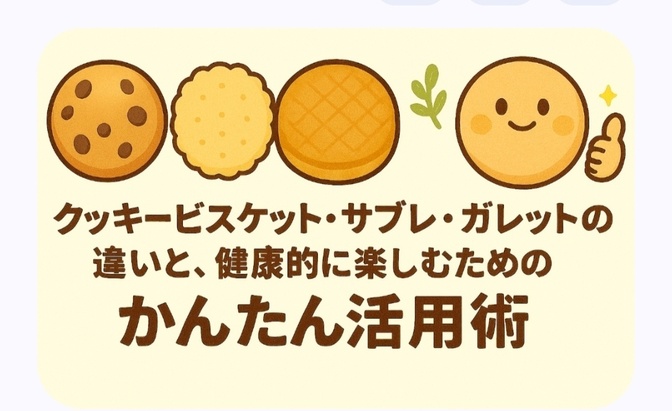 クッキー・ビスケット・サブレ・ガレットの違いと、健康的に楽しむためのかんたん活用術