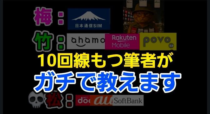 【通信費】梅プランの日本通信SIMと竹プランのahamoたちを実際に使っているので解説します