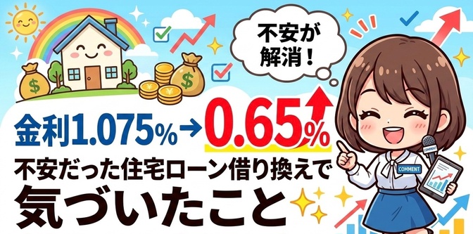 金利1.075%→0.65% 不安だった住宅ローン借り換えで気づいたこと