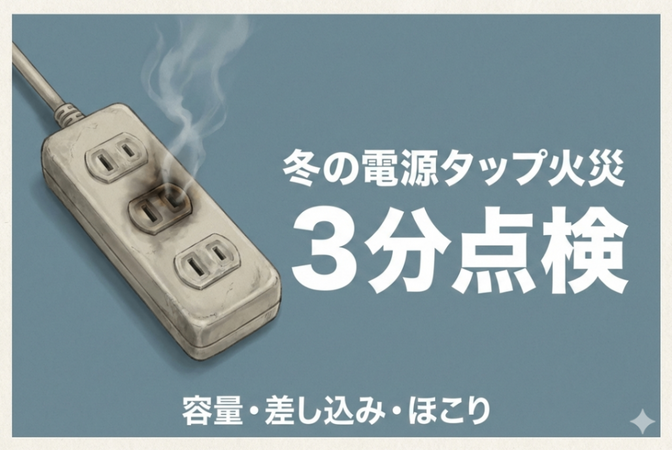 冬に増える電源タップ火災の原因と対策 SNSの焦げ投稿に惑わされない家庭の3分点検