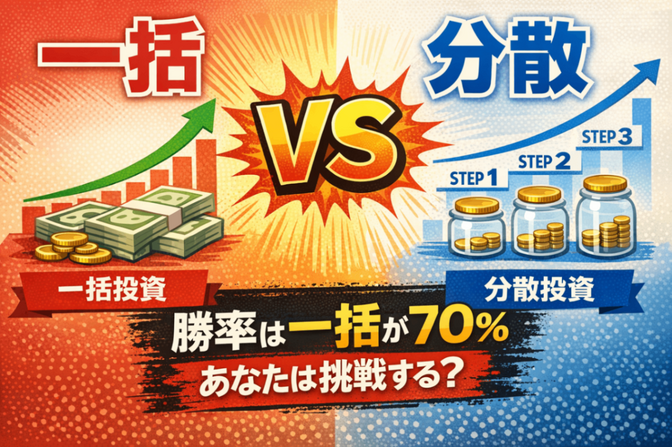 「一括」VS「分散」勝率は一括が70%│あなたは挑戦する？