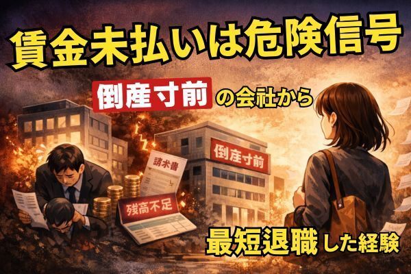 賃金未払いは危険信号。倒産寸前の会社から最短退職した体験談