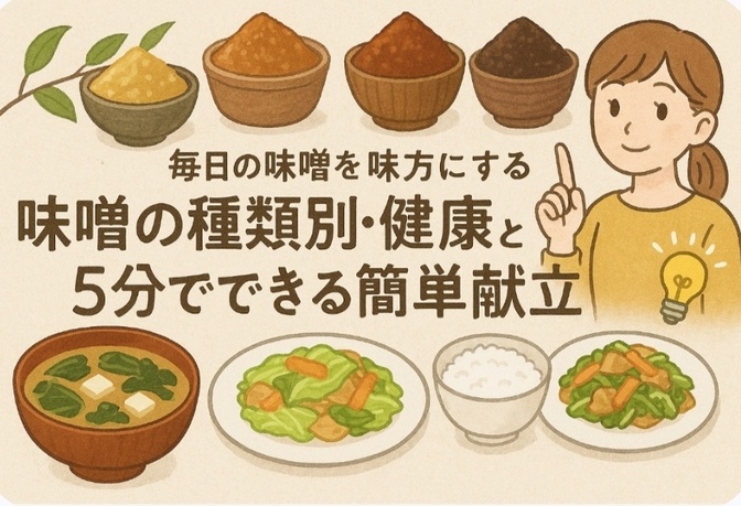 毎日の味噌を味方にする 味噌の種類別・健康効果と5分でできる簡単献立