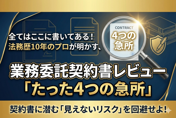 全てはここに書いてある！法務歴10年のプロが明かす、業務委託契約書レビュー「たった4つの急所」