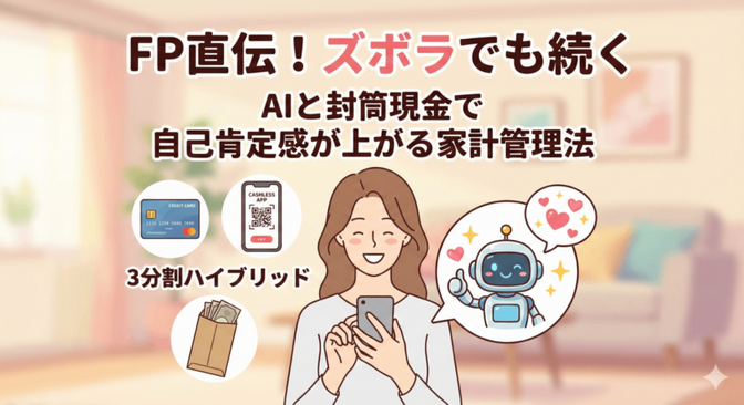 FP直伝｜ズボラでもOK！AIと封筒現金で「自己肯定感が上がる」3分割家計管理法