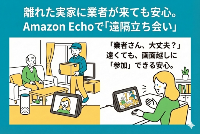 離れた実家に業者が来ても安心。Amazon Echoで「遠隔立ち会い」