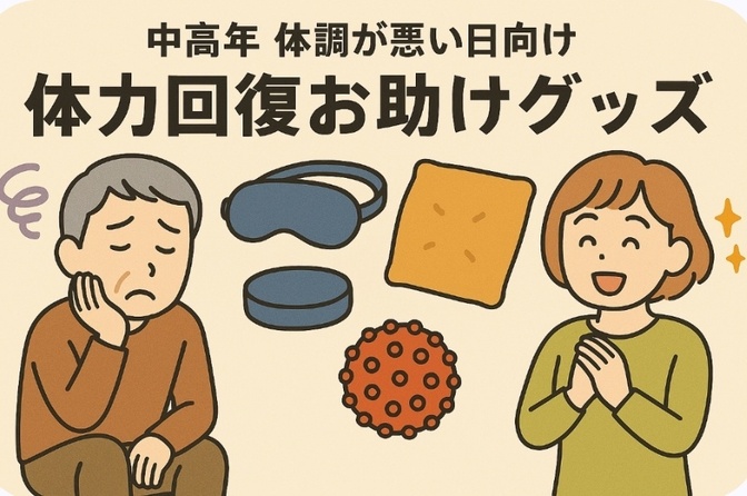 中高年 体調が悪い日向け  体力回復お助けグッズ
