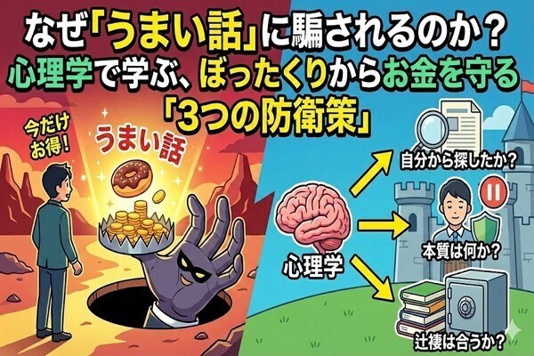 なぜ「ウマい話」に騙されるのか？心理学で学ぶ、ぼったくりからお金を守る「3つの防衛策」